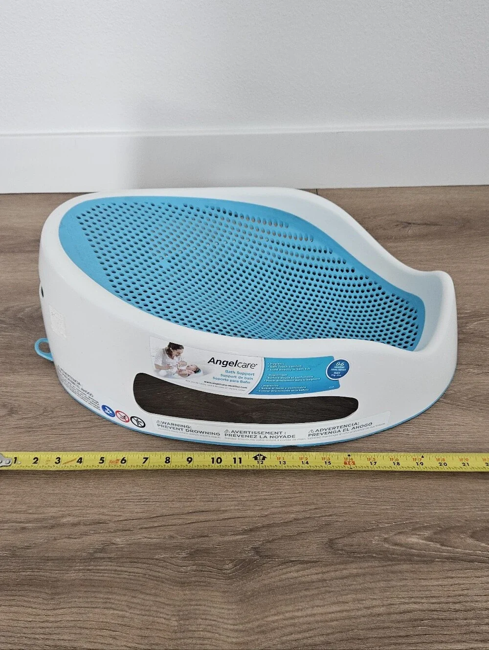 Angelcare Baby Bath Support - Blue and White Infant Bath Seat